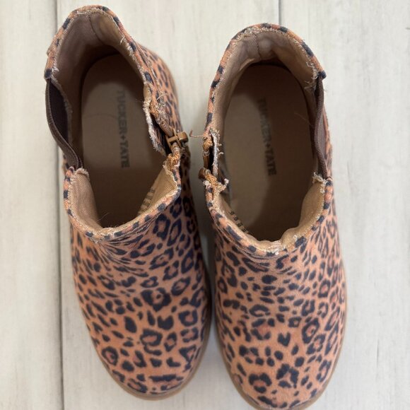 Girl's Leopard Print Ankle Booties, size 12, side zip, great condition! - Picture 5 of 5